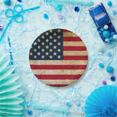 Grunge Texture USA Flag Independence Day Papieren Bordje (Feest)