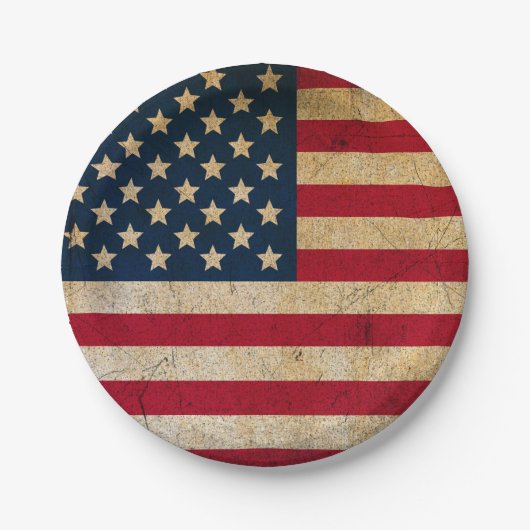 Grunge Texture USA Flag Independence Day Papieren Bordje (Voorkant)