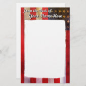 Grunge Textured American Flag Briefpapier (Voorkant / Achterkant)