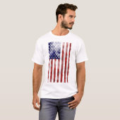 Grunge Textured American Flag Patriotic T-shirt (Voorkant volledig)