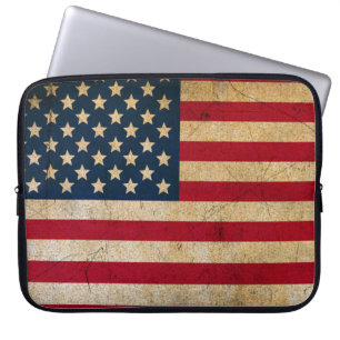 Grunge Textured Amerikaanse Vlag Laptop Hoezen