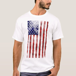 Grunge Textured Amerikaanse Vlag Patriottisch T-shirt