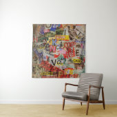 Grunge textured background design met oude torn wandkleed (In situ)