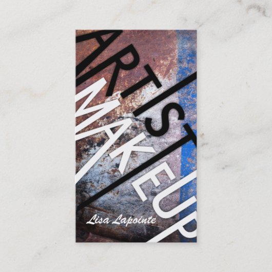 Grunge Textured Makeup Artist Visitekaartjes (Voorkant)