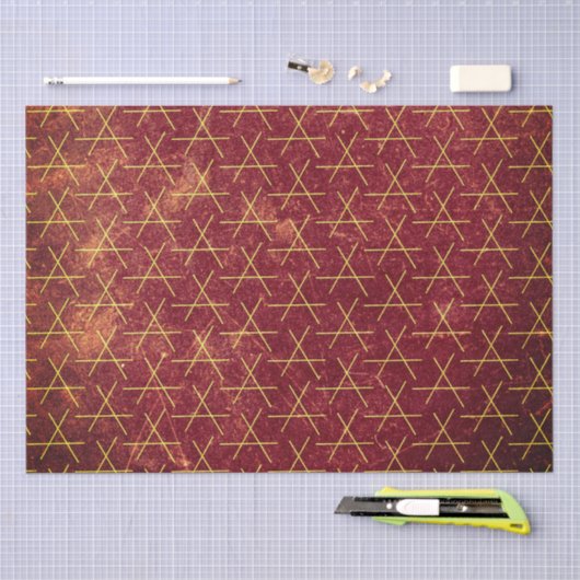 Grunge Textured Pattern Geometric Brown Distress Tissuepapier (Craft)