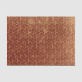 Grunge Textured Pattern Geometric Decorative Brown Tissuepapier