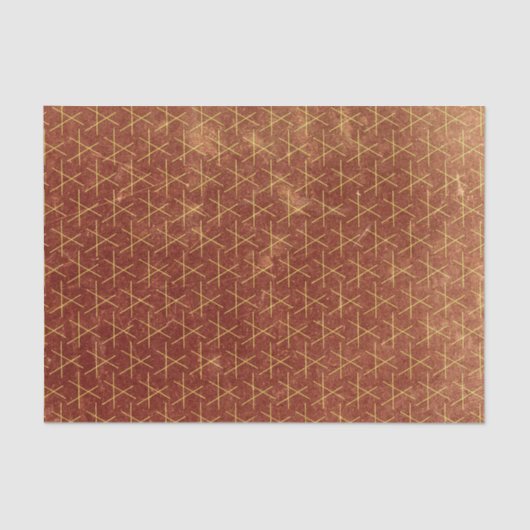 Grunge Textured Pattern Geometric Decorative Brown Tissuepapier (Voorkant)