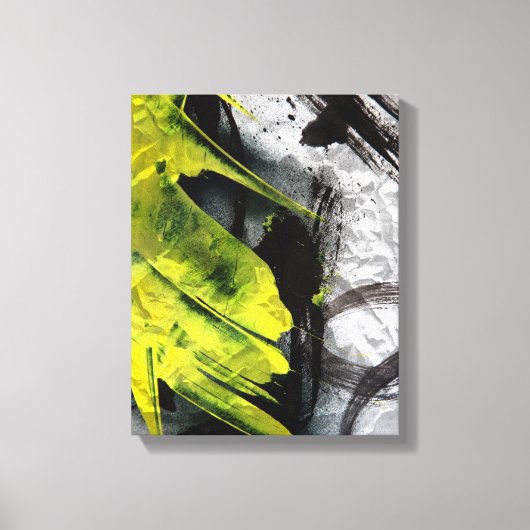 Grunge textuur expressieve penseelstreken canvas afdruk (Voorkant)