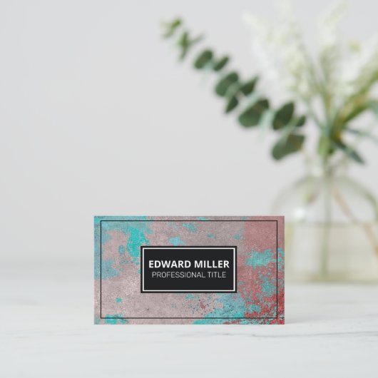 Grunge textuurverf visitekaartje (Staand voorkant)