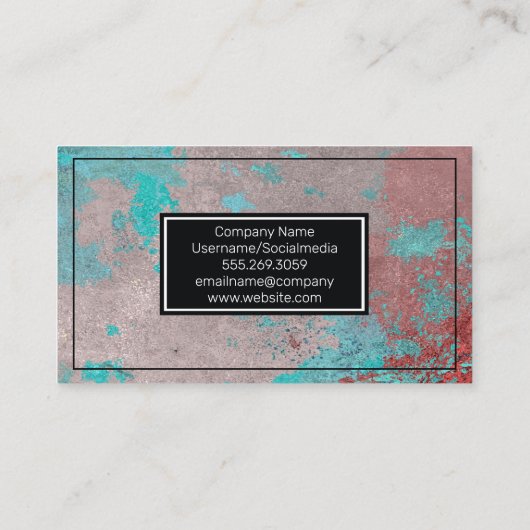 Grunge textuurverf visitekaartje (Achterkant)