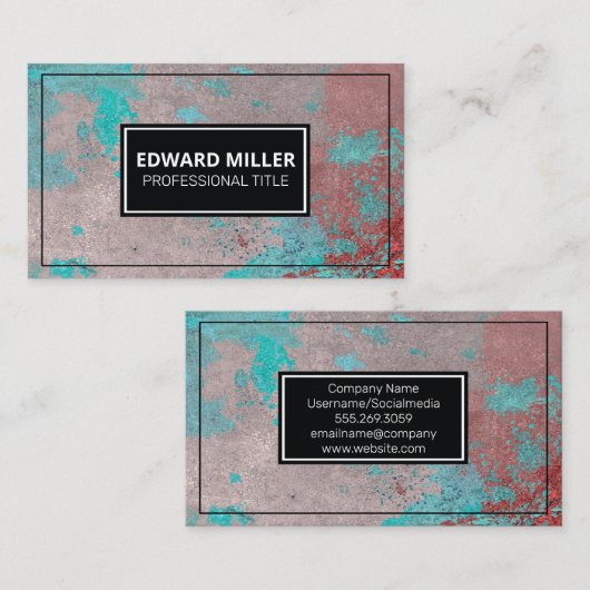 Grunge textuurverf visitekaartje (Voorkant / Achterkant)