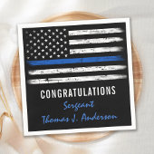 Grunge Thin Blue Line Police Officer Retirement Servet