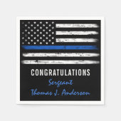 Grunge Thin Blue Line Police Officer Retirement Servet (Voorkant)