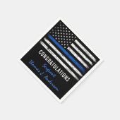 Grunge Thin Blue Line Police Officer Retirement Servet (Hoek)