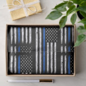 Grunge Thin Blue Line Police Officer Retirement Tissuepapier (Geschenk)