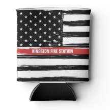 Grunge Thin Red Line Brandweer Vlag Naam