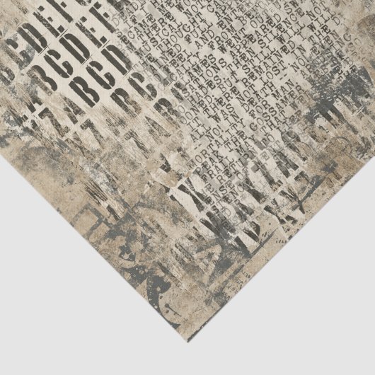 Grunge Tissue Paper with Letters and Numbers Tissuepapier (Detail)