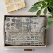 Grunge Tissue Paper with Letters and Numbers Tissuepapier (Geschenk)