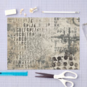 Grunge Tissue Paper with Letters and Numbers Tissuepapier (Craft)