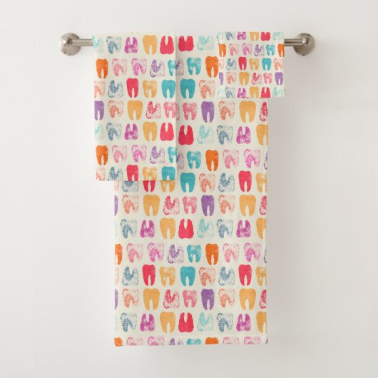 Grunge Tooth Pattern Bad Handdoek (Insitu)