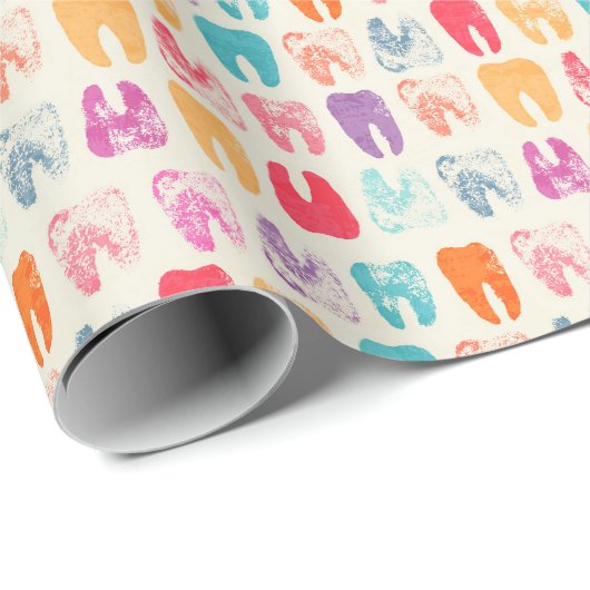 Grunge Tooth Pattern Cadeaupapier (Rol Hoek)