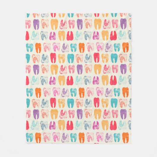 Grunge Tooth Pattern Fleece Deken (Voorkant)