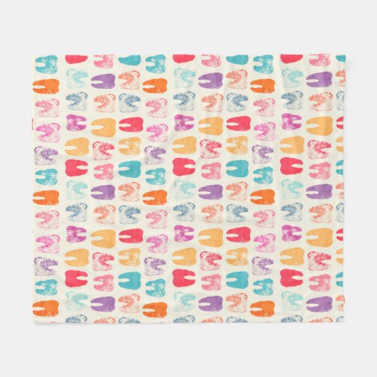 Grunge Tooth Pattern Fleece Deken (Voorkant (Horizontaal))