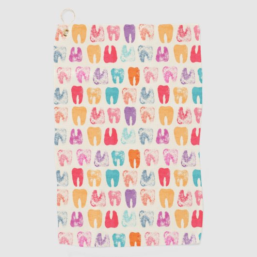 Grunge Tooth Pattern Golfhanddoek (Voorkant)