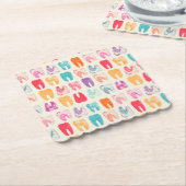 Grunge Tooth Pattern Kartonnen Onderzetters (Gebogen)