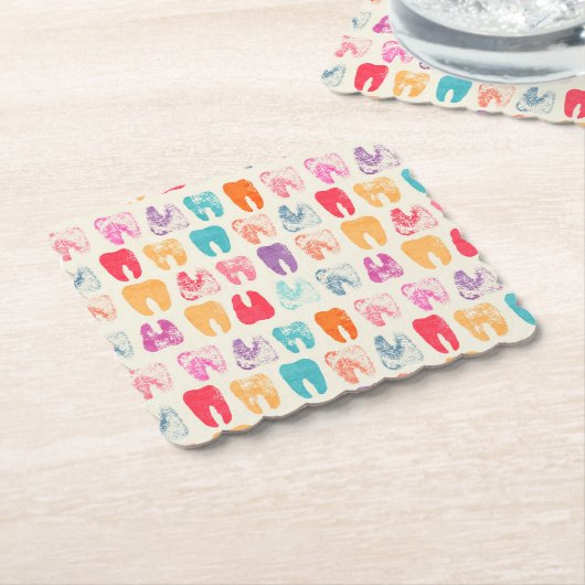 Grunge Tooth Pattern Kartonnen Onderzetters (Gebogen)