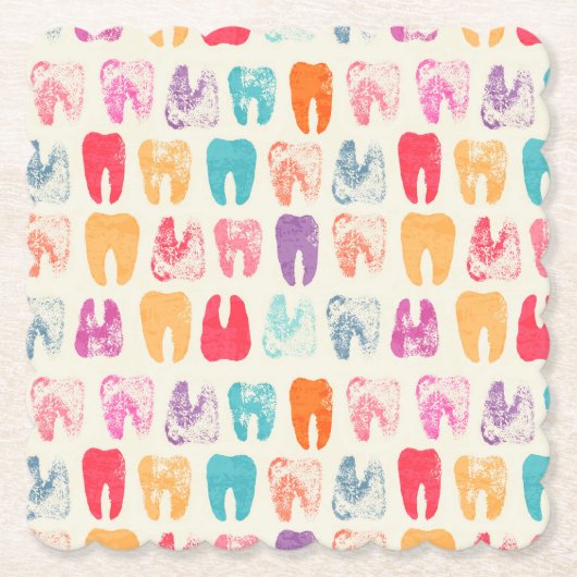 Grunge Tooth Pattern Kartonnen Onderzetters (Voorkant)