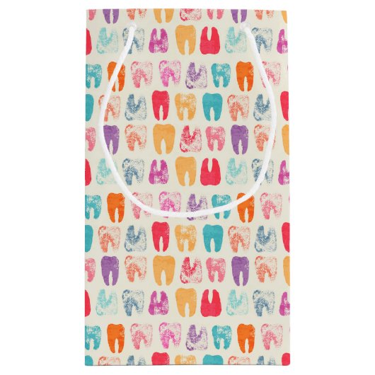 Grunge Tooth Pattern Klein Cadeauzakje (Achterkant)