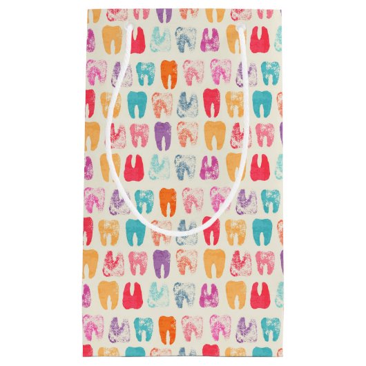 Grunge Tooth Pattern Klein Cadeauzakje (Voorkant)