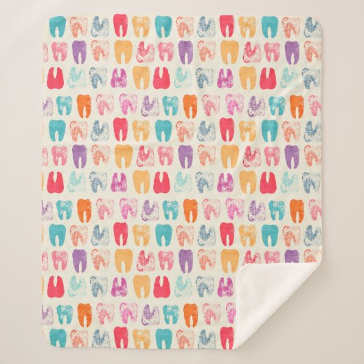 Grunge Tooth Pattern Sherpa Deken (Voorkant)