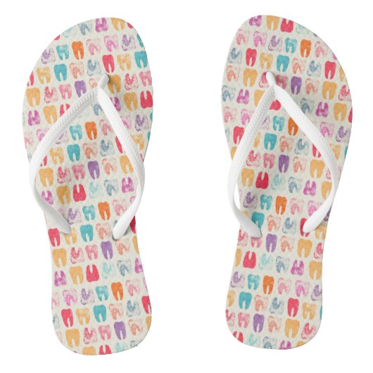Grunge Tooth Pattern Teenslippers (Voetbed)