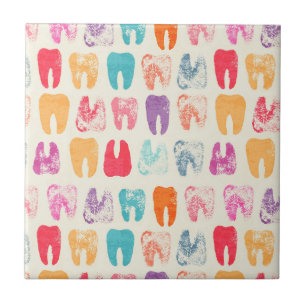 Grunge Tooth Pattern Tegeltje