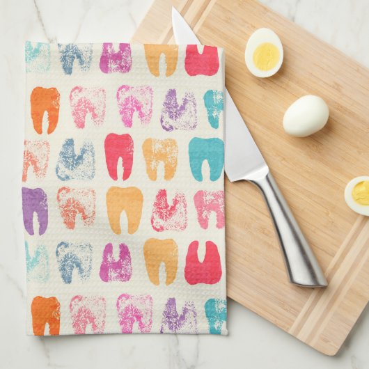 Grunge Tooth Pattern Theedoek (Quarter Fold)