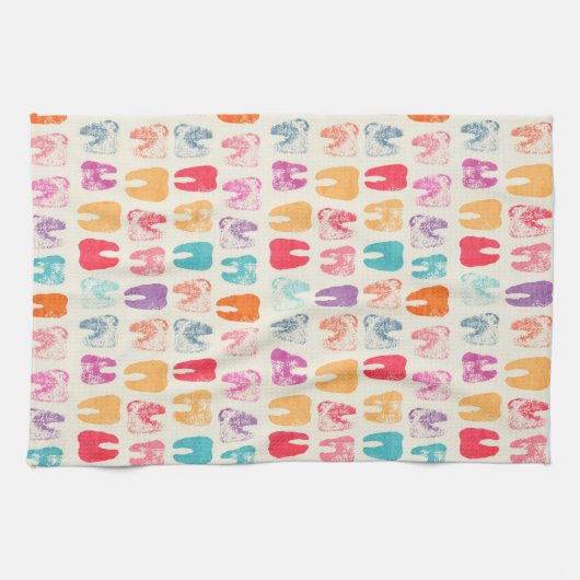 Grunge Tooth Pattern Theedoek (Horizontaal)