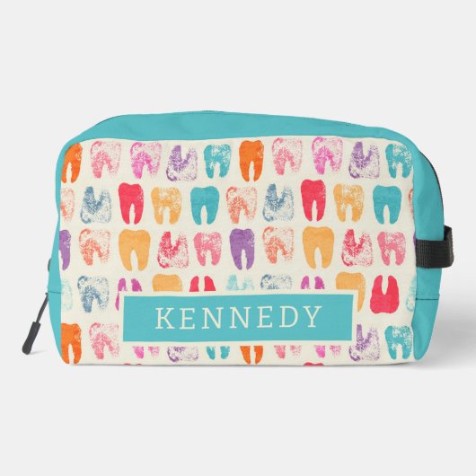 Grunge Tooth Pattern Toilettasje (Achterkant)