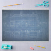 Grunge Train Blueprint Furniture — lospapier Tissuepapier (Craft)