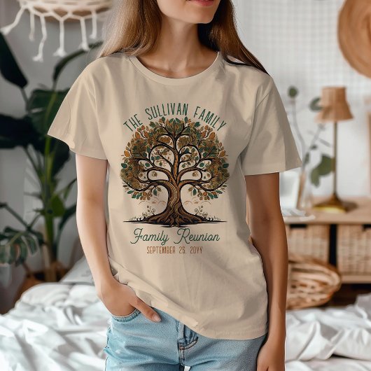 Grunge Tree of Life | Family Tree Family Reunion Tri-Blend Shirt