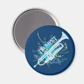 Grunge trompetmagneet magneet (Voorkant / Achterkant)