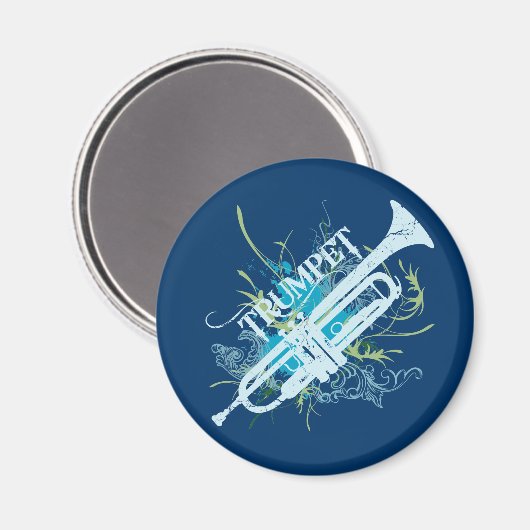 Grunge trompetmagneet magneet (Voorkant / Achterkant)