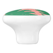 Grunge Tropical Green Monstera Leaves Keramische Knop (Zijkant)