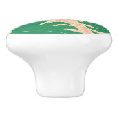 Grunge Tropical Green Monstera Leaves Keramische Knop (Zijkant)