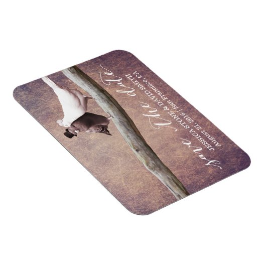 Grunge Trouwduiven Vogels Save the Date Magneet (Rechterzijde)