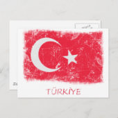 Grunge Turkey Flag Briefkaart (Voorkant / Achterkant)