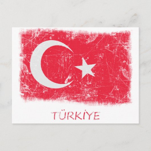Grunge Turkey Flag Briefkaart (Voorkant)