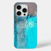 Grunge Turquoise getextureerd Abstract Case-Mate iPhone Case (Achterkant)