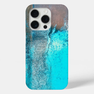 Grunge Turquoise getextureerd Abstract iPhone 15 Pro Case